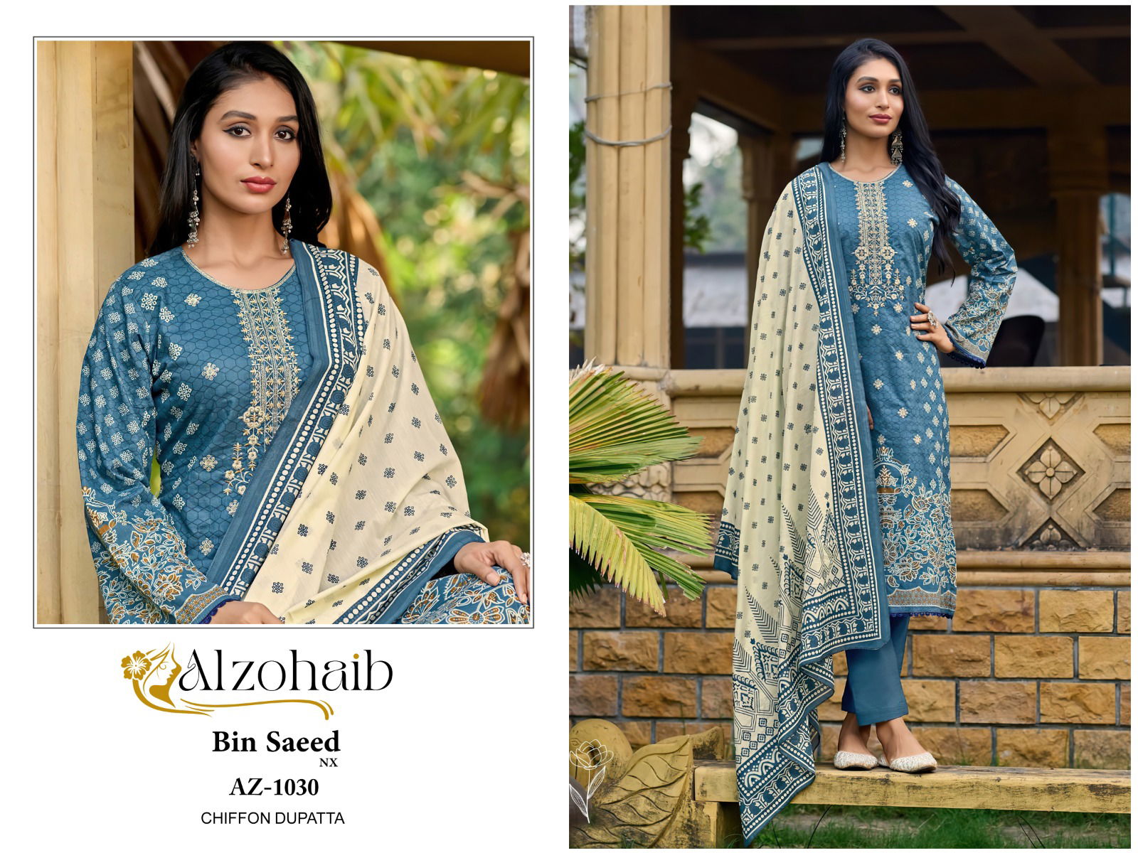 Bin Saeed Nx By Alzohaib Cotton Pakistani Salwar Suits Wholesale Online
